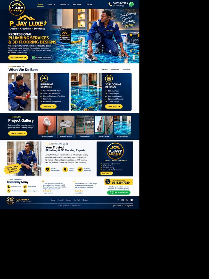 P_JAY LUXE website design and development